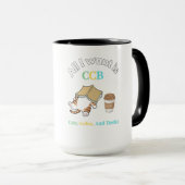 Chat Sleepy avec Café et Mug de livre (Devant droit)