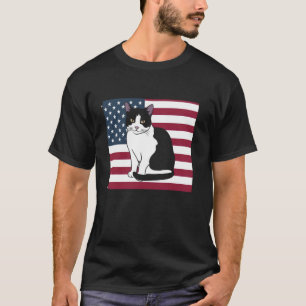 Chat Smoking 4 Juillet T-Shirt Patriotique Adultes