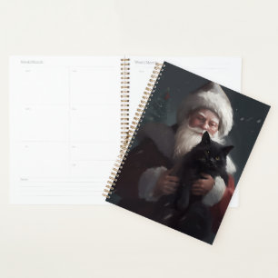 Chat Smoking Avec Le Père Noël Festif Noël