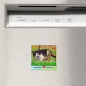 Chat Smoking en Basket Fridge Magnet (In Situ (Lave-vaisselle))
