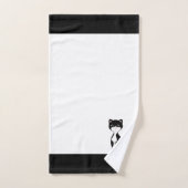 Chat smoking & monogramme sur fond noir et blanc (Serviette à main)