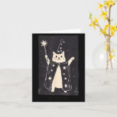 Chat sorcier drôle carte de tarot bizarre Le Magic (Fleur jaune)