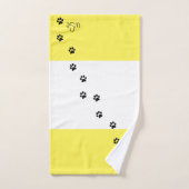 Chat sournois Monogramme Jaune (Serviette à main)