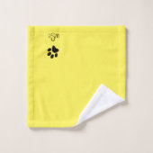 Chat sournois Monogramme Jaune (Gant de toilette)