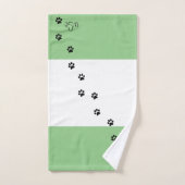 Chat sournois Monogramme vert (Serviette à main)