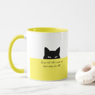 Chat sournois Parlez à votre chatte Mug Jaune
