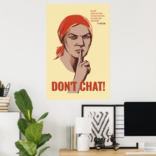 Chat Sovjet-Poster niet met aangepaste tekst Poster (Thuiskantoor)