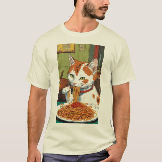 Chat Spaghetti Whimsical - T-Shirt Inspiré Hergé