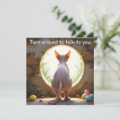 Chat Sphynx - Carte de vacances de Pâques (Debout devant)