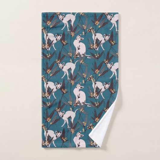 chat sphynx drôle motif enfants (Serviette à main)