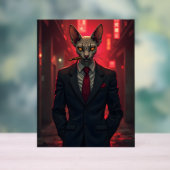 Chat Sphynx Neon Noir dans le style Mafia (Neutre)