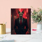 Chat Sphynx Neon Noir dans le style Mafia (Mariage)
