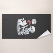 Chat squelette Halloween drôle mignon effrayant es (Serviette de bain)