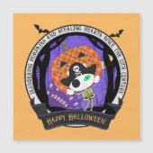 Chat squelette pirate carte magnétique (Devant)