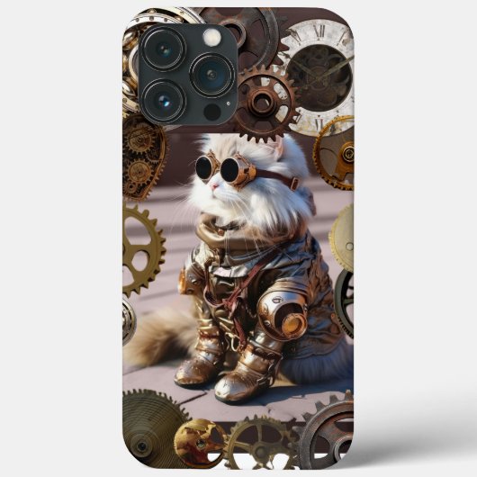 Chat Steampunk avec engrenages iPhone / coque ipad (Verso)