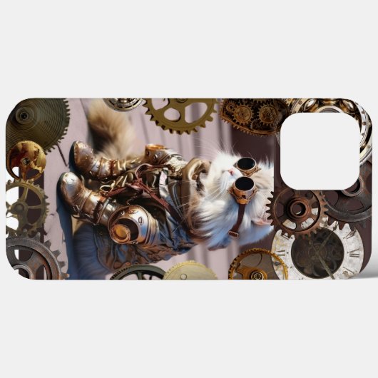 Chat Steampunk avec engrenages iPhone / coque ipad (Verso (horizontal))