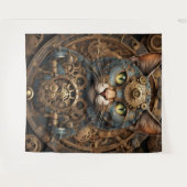 chat steampunk bleu AI art Tapisserie (Devant (Horizontal))
