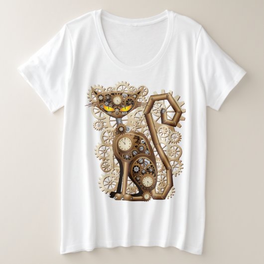 Chat Steampunk Machine de Style Rétro Vintage (Design devant)