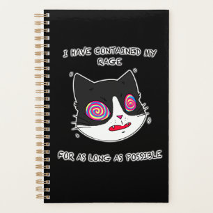 Chat Style Anime avec les yeux fous et le texte