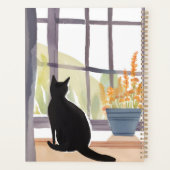 Chat sur Appui de Fenêtre | Aquarelle Silhouette (Dos)