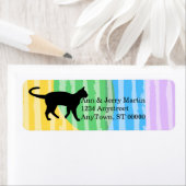 chat sur aquarelle étiquette de adresse personnali (En situation)