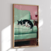 Chat sur Canapé avec Impression de Peinture d'Art