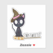 Chat sur Candy Funny Halloween Autocollant cousu p (Feuille)