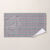 Chat sur carreaux rouges et bleus (Serviette à main)