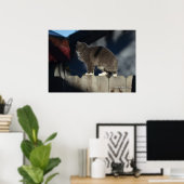 Chat sur clôture (20) Poster (Bureau à domicile)