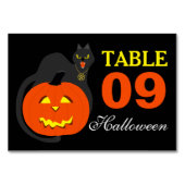 Chat sur Halloween Citrouille Numéro de table (Devant)