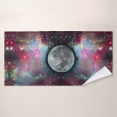 Chat sur la lune (Serviette de bain)