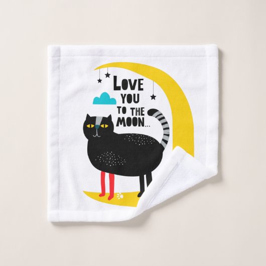 Chat sur la lune (Gant de toilette)