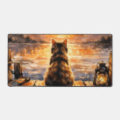 Chat sur le quai au coucher du soleil (Recto)