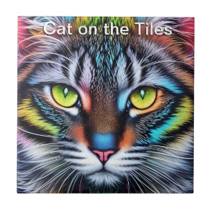 Chat sur les carreaux Carrelage céramique Portrait