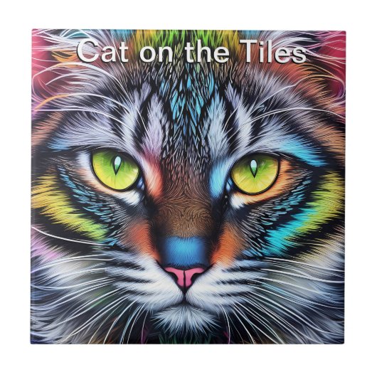 Chat sur les carreaux Carrelage céramique Portrait (Devant)