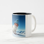 Chat sur les pentes : Une jolie Mug à deux tons (Devant droit)