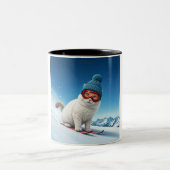 Chat sur les pentes : Une jolie Mug à deux tons (Centre)