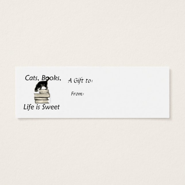 Chat sur livres Mini Signet à Customiser (Dos)