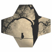 Chat sur un fil pleine lune (Plat)
