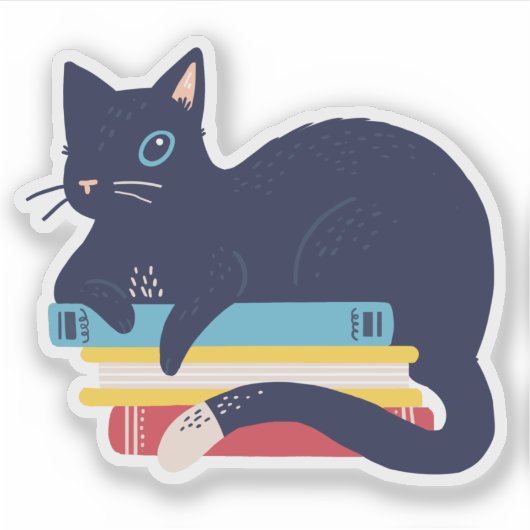 Chat sur un Sticker à pile (Devant)