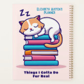 Chat sur une pile de livres Cute Custom Readers No (Dos)