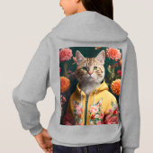 "Chat Sweat - shirt à capuche floral - (Dos)