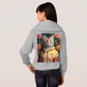 "Chat Sweat - shirt à capuche floral - (Dos entier)