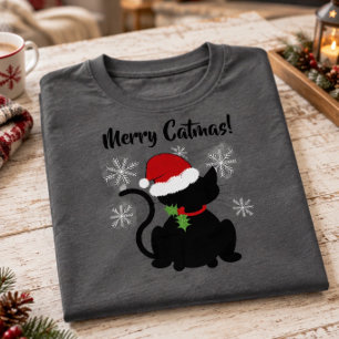 Chat T-Shirt "Joyeux Cat Noël !" pour lui