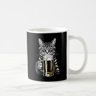 Chat Tabby Cool Buvant de la Bière Mug d'Art Drôle