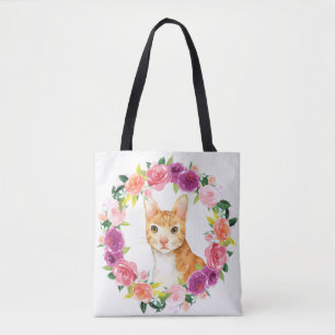 Chat Tabby Orange avec Sac fourre-tout de couronne
