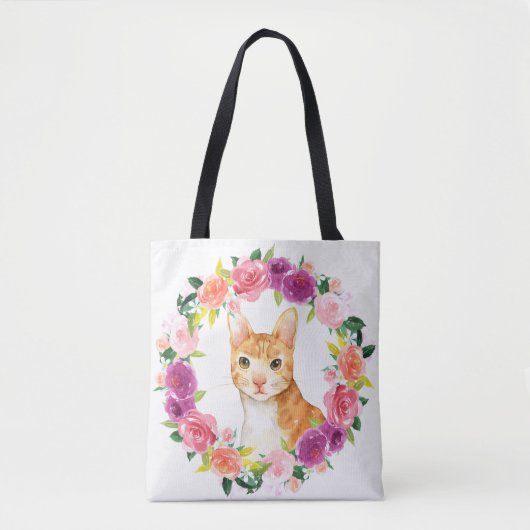 Chat Tabby Orange avec Sac fourre-tout de couronne (Devant)