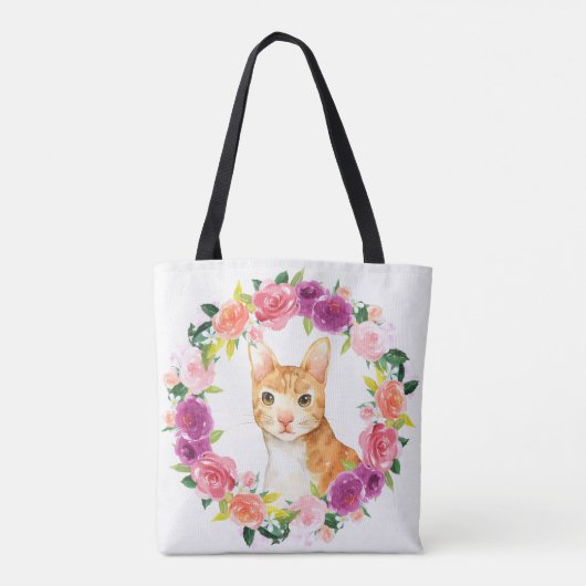 Chat Tabby Orange avec Sac fourre-tout de couronne (Dos)