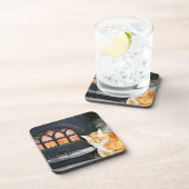 Chat Tabby Orange Par Dessous de verre Au Feu (Côté Droit)