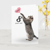 chat tabby pour la carte de 8ème anniversaire (Fleur jaune)